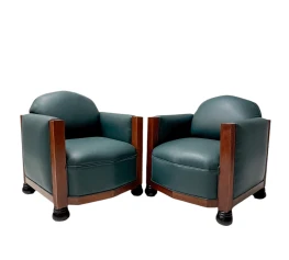 Two Art Deco Amsterdamse School Lounge Chairs by Fa. Drilling Amsterdam, 1920s